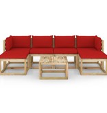 VidaXL 7-delige Loungeset met kussens geïmpregneerd grenenhout
