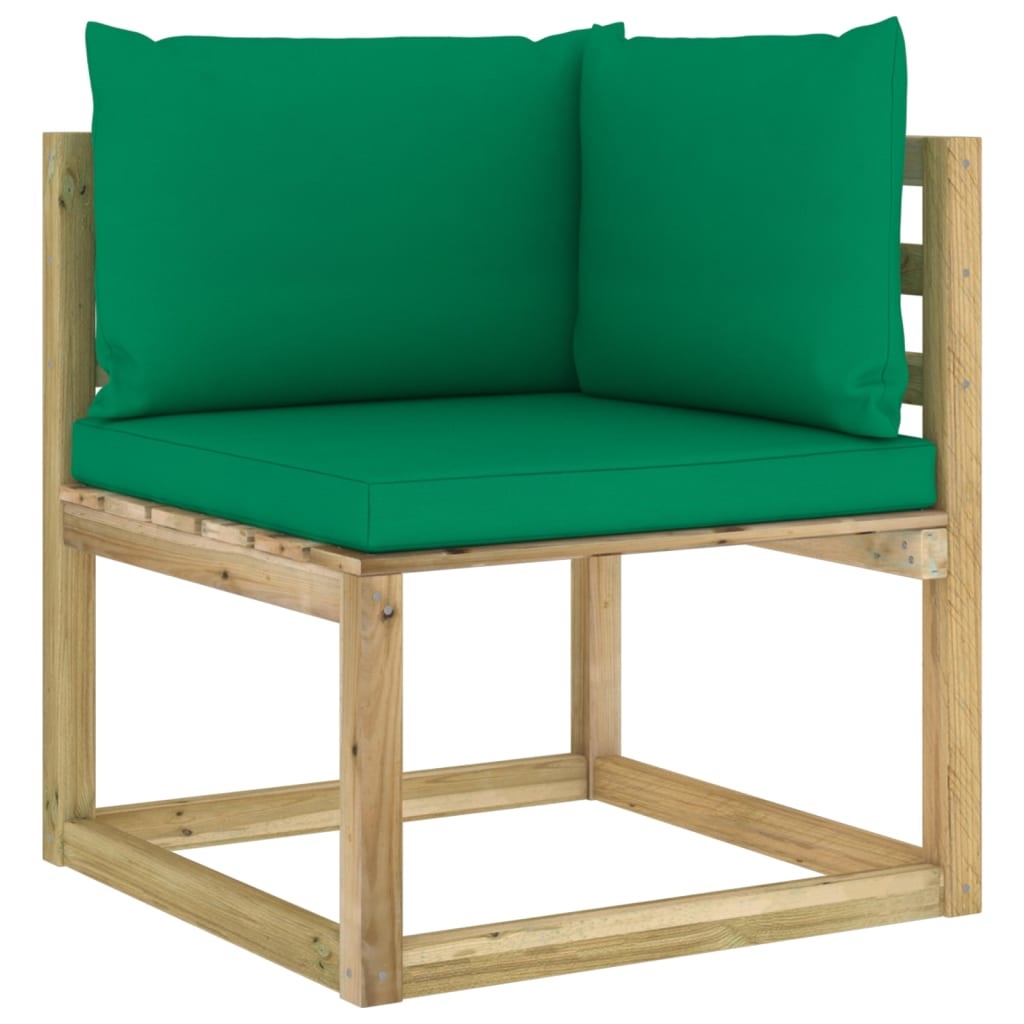 VidaXL 9-delige Loungeset met kussens geïmpregneerd grenenhout