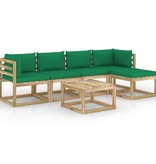 VidaXL 6-delige Loungeset met kussens geïmpregneerd grenenhout