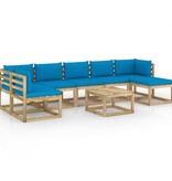 VidaXL 8-delige Loungeset met kussens geïmpregneerd grenenhout