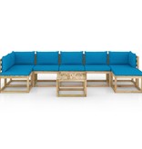 VidaXL 8-delige Loungeset met kussens geïmpregneerd grenenhout
