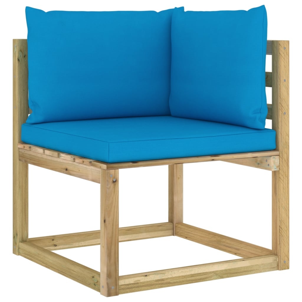 VidaXL 9-delige Loungeset met kussens geïmpregneerd grenenhout