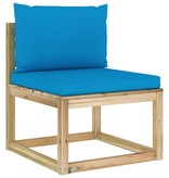 VidaXL 9-delige Loungeset met kussens geïmpregneerd grenenhout