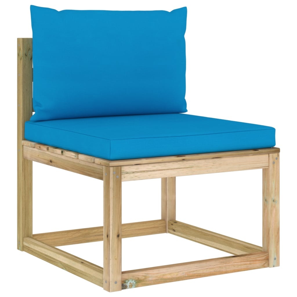 VidaXL 9-delige Loungeset met kussens geïmpregneerd grenenhout