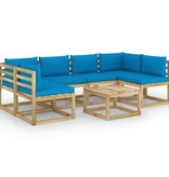 VidaXL 7-delige Loungeset met kussens geïmpregneerd grenenhout