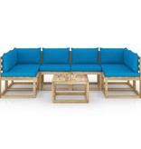 VidaXL 7-delige Loungeset met kussens geïmpregneerd grenenhout