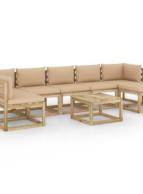 VidaXL 8-delige Loungeset met kussens geïmpregneerd grenenhout