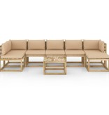 VidaXL 8-delige Loungeset met kussens geïmpregneerd grenenhout