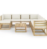 VidaXL 9-delige Loungeset met kussens geïmpregneerd grenenhout
