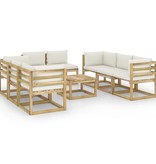 VidaXL 9-delige Loungeset met kussens geïmpregneerd grenenhout