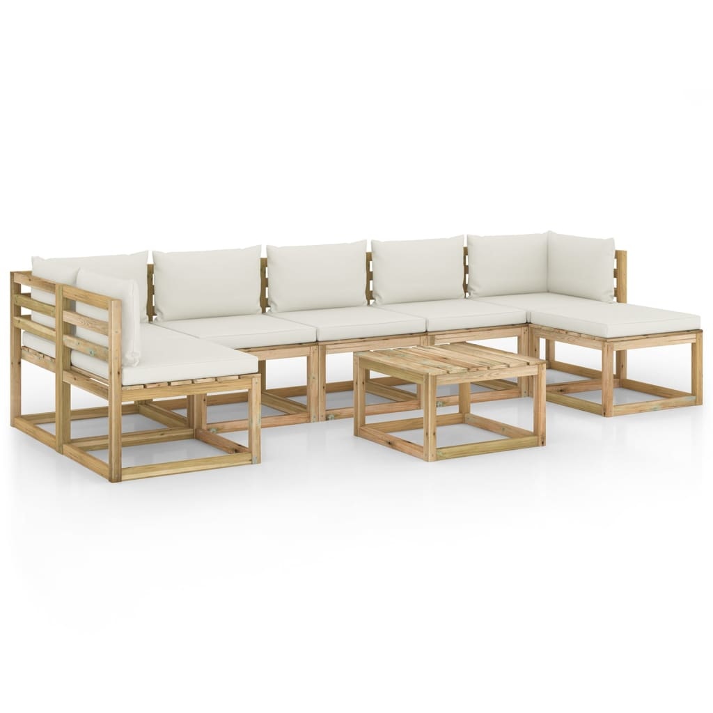 VidaXL 8-delige Loungeset met kussens geïmpregneerd grenenhout
