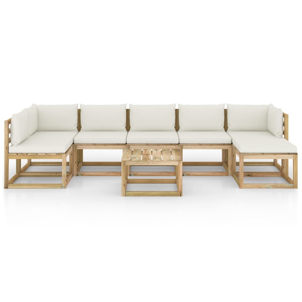 VidaXL 8-delige Loungeset met kussens geïmpregneerd grenenhout