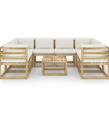 VidaXL 9-delige Loungeset met kussens geïmpregneerd grenenhout