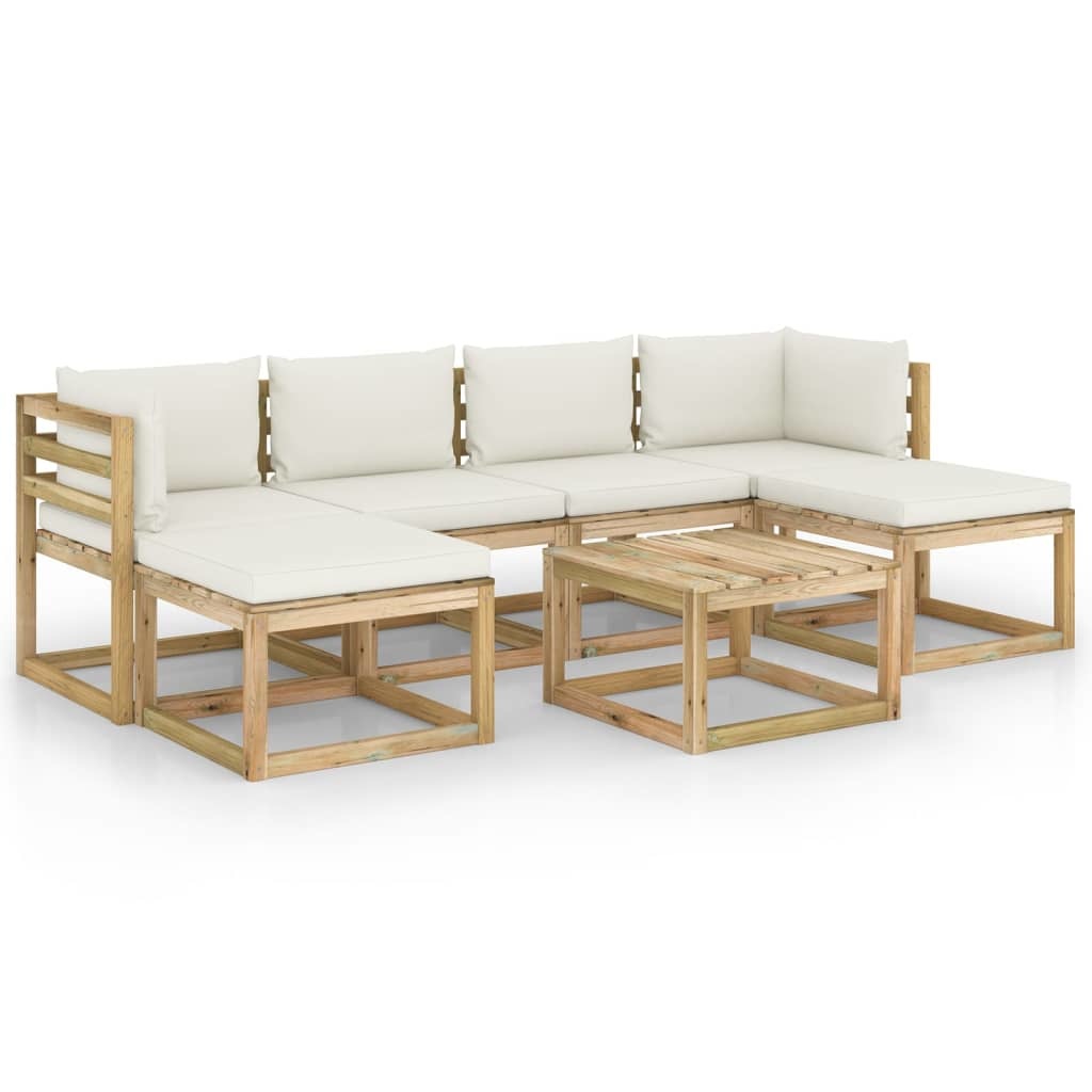 VidaXL 7-delige Loungeset met kussens geïmpregneerd grenenhout