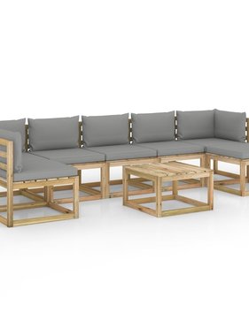 VidaXL 8-delige Loungeset met kussens geïmpregneerd grenenhout