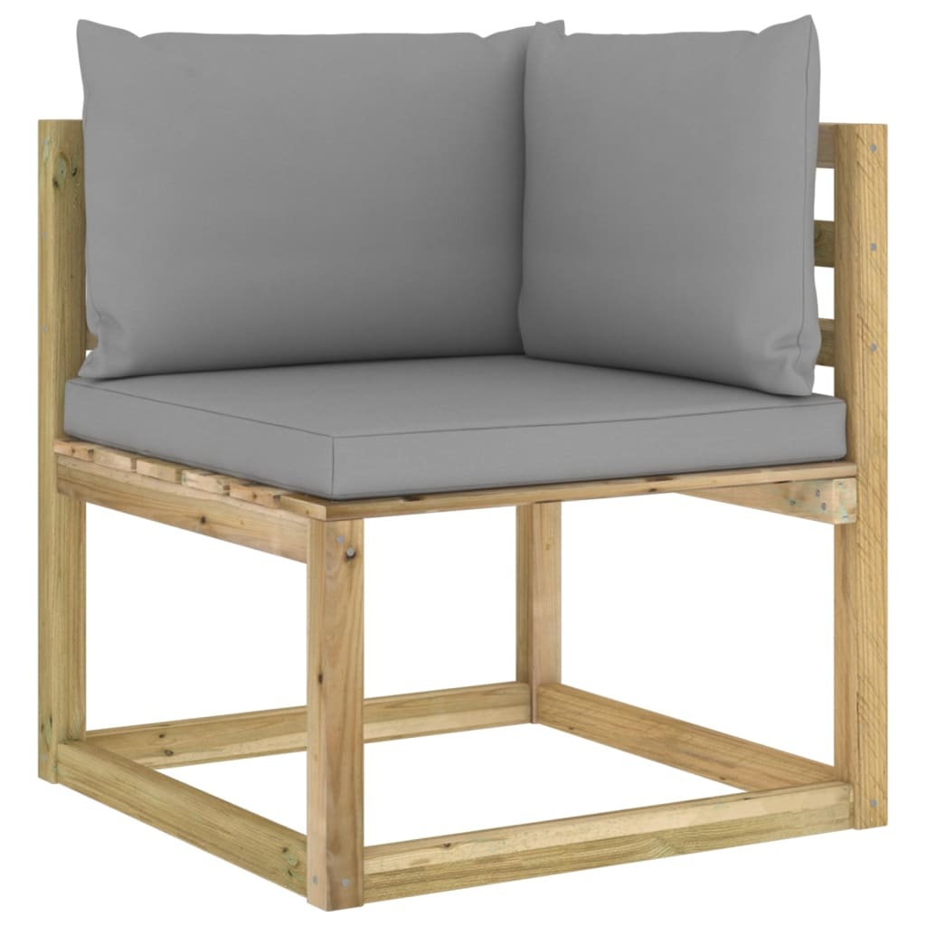 VidaXL 9-delige Loungeset met kussens geïmpregneerd grenenhout