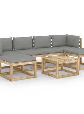 VidaXL 7-delige Loungeset met kussens geïmpregneerd grenenhout