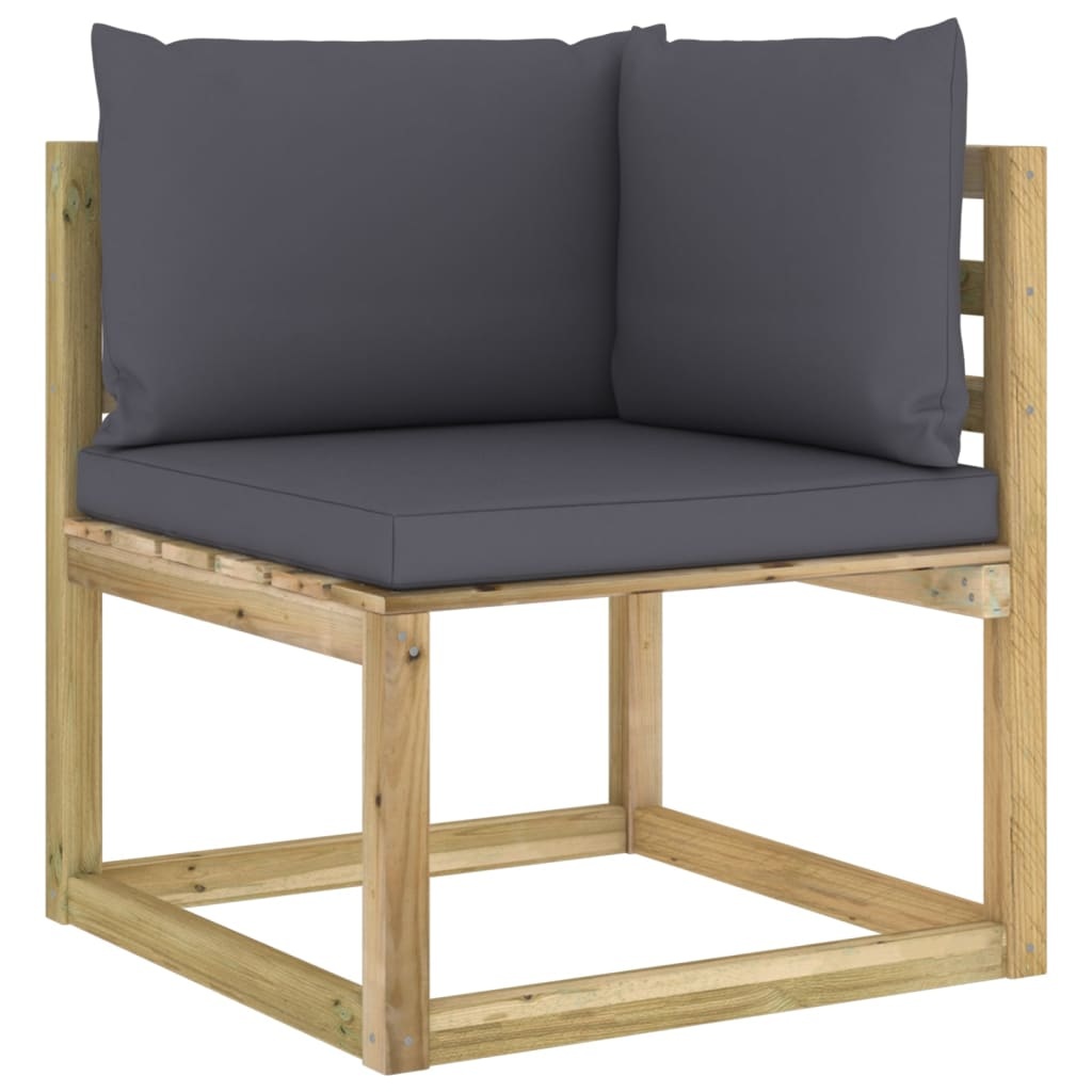 VidaXL 10-delige Loungeset met kussens geïmpregneerd grenenhout