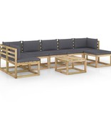 VidaXL 8-delige Loungeset met kussens geïmpregneerd grenenhout