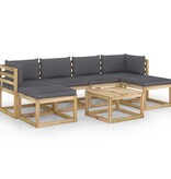 VidaXL 7-delige Loungeset met kussens geïmpregneerd grenenhout