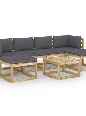 VidaXL 7-delige Loungeset met kussens geïmpregneerd grenenhout