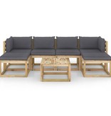 VidaXL 7-delige Loungeset met kussens geïmpregneerd grenenhout