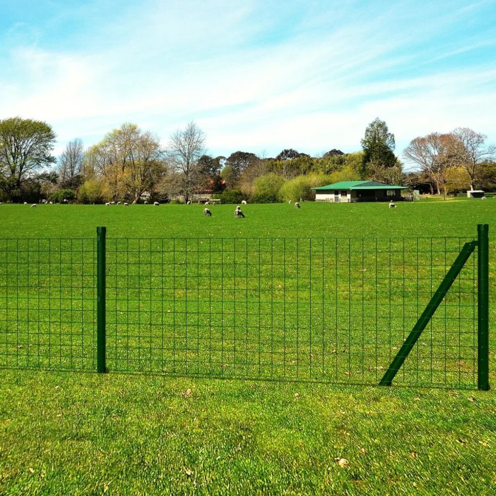 VidaXL Euro hek 25x0,8 m staal groen
