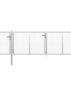 VidaXL Poort 400x75 cm staal zilverkleurig