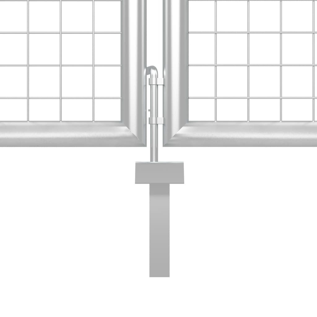 VidaXL Poort 400x75 cm staal zilverkleurig