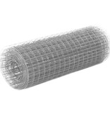 VidaXL Kippengaas 25x0,5 m staal met PVC coating grijs
