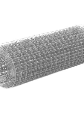 VidaXL Kippengaas 25x0,5 m staal met PVC coating grijs