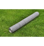 VidaXL Kippengaas 25x0,75 m gegalvaniseerd staal zilverkleurig