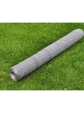 VidaXL Kippengaas 25x0,75 m gegalvaniseerd staal zilverkleurig