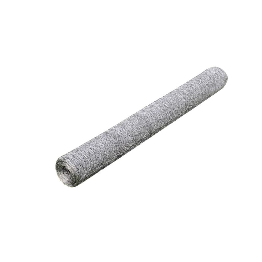 VidaXL Kippengaas 25x0,75 m gegalvaniseerd staal zilverkleurig