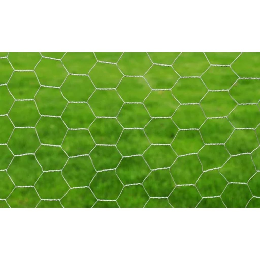 VidaXL Kippengaas 25x0,75 m gegalvaniseerd staal zilverkleurig