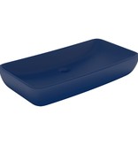 vidaXL Wastafel rechthoekig 71x38 cm keramiek mat donkerblauw