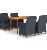 VidaXL 5-delige Tuinset donkergrijs