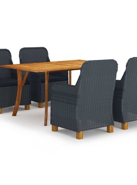 VidaXL 5-delige Tuinset donkergrijs