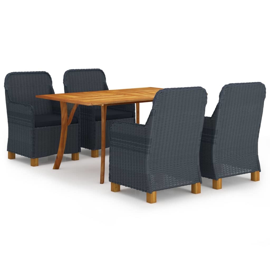 VidaXL 5-delige Tuinset donkergrijs