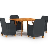VidaXL 5-delige Tuinset donkergrijs