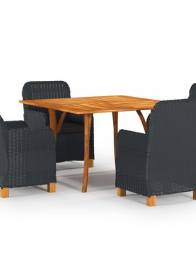 VidaXL 5-delige Tuinset donkergrijs