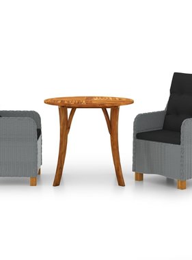 VidaXL 3-delige Tuinset lichtgrijs