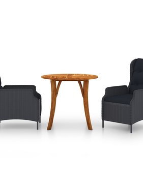 VidaXL 3-delige Tuinset donkergrijs