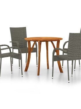 VidaXL 5-delige Tuinset grijs