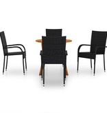 VidaXL 5-delige Tuinset zwart