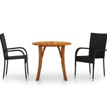 VidaXL 3-delige Tuinset zwart