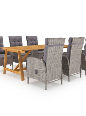 VidaXL 7-delige Tuinset grijs