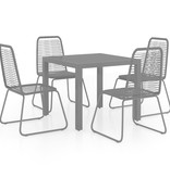 VidaXL 5-delige Tuinset PVC-rattan zwart