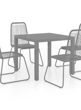 VidaXL 5-delige Tuinset PVC-rattan zwart