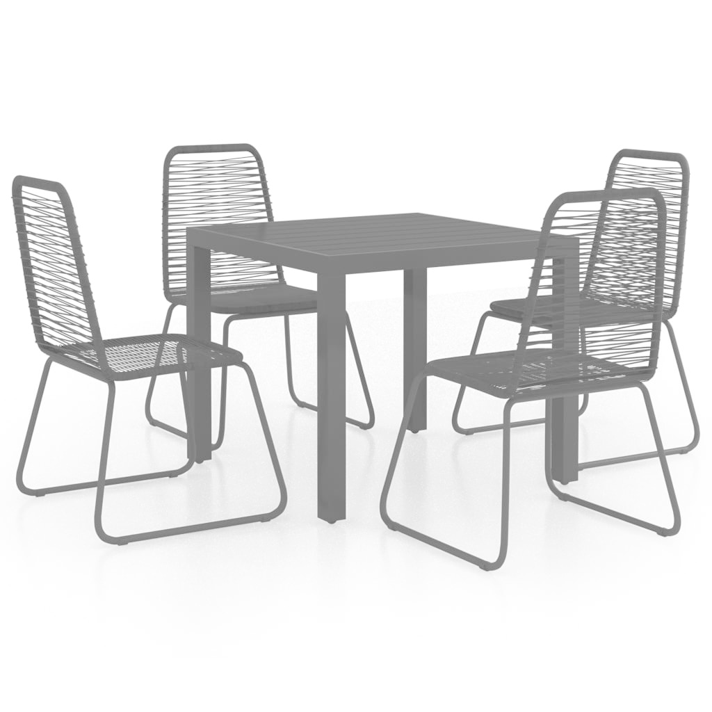 VidaXL 5-delige Tuinset PVC-rattan zwart